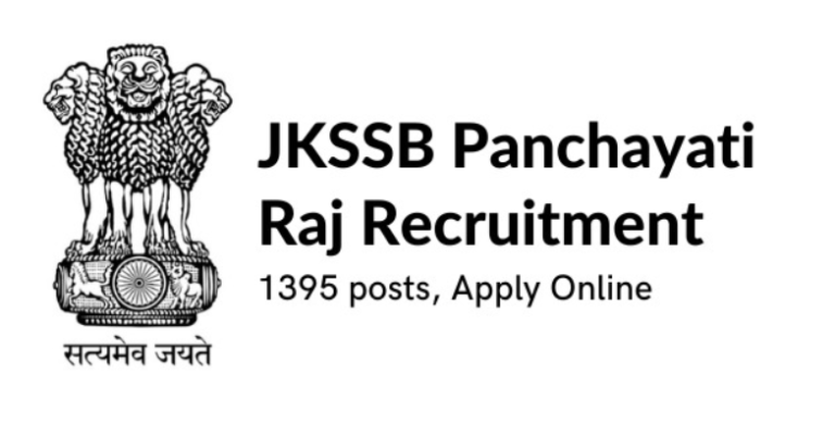 JKSSB Panchayati Raj Recruitment 2022 - 1395 posts, Apply Online